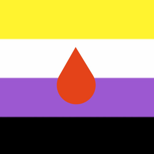 aloituskuva nonbinääristen lippu jonka keskellä punainen pisara